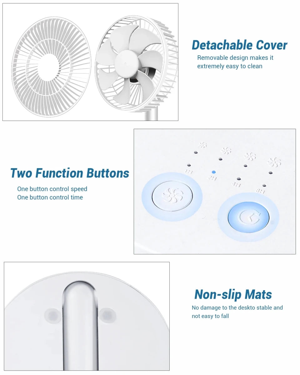 2026 USB Foldable Mini Fan with 4 Speeds & Timer for - Essentials Gadget Love