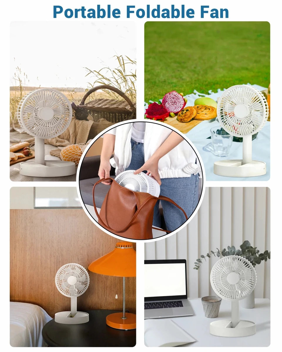 2026 USB Foldable Mini Fan with 4 Speeds & Timer for - Essentials Gadget Love