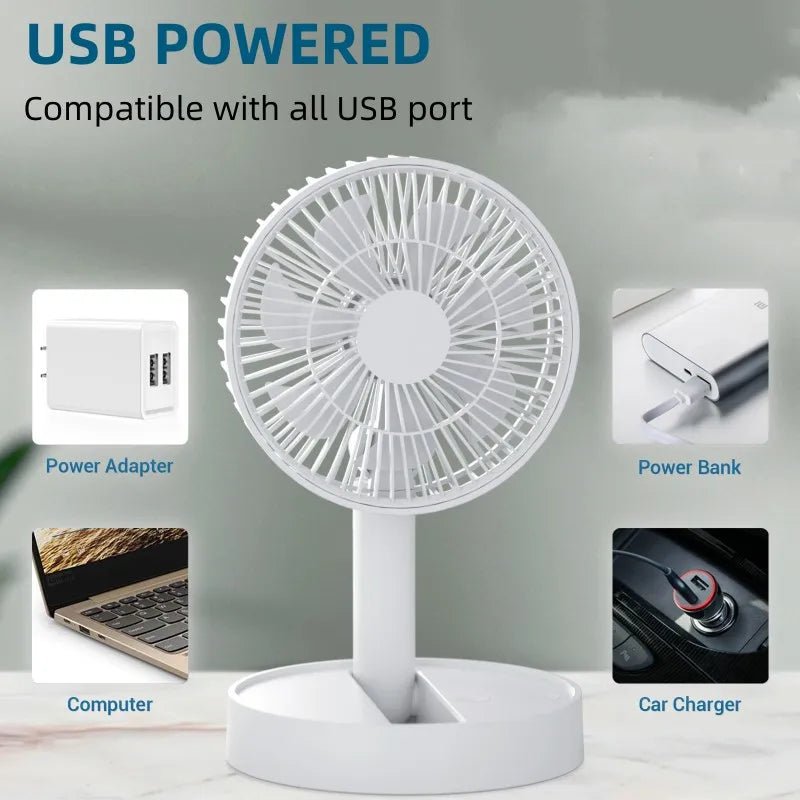 2026 USB Foldable Mini Fan with 4 Speeds & Timer for - Essentials Gadget Love