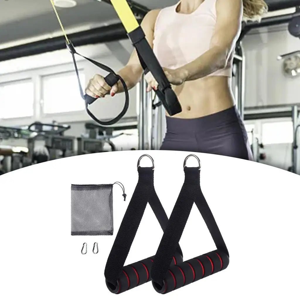 2x Heavy Duty Exercise Handles with Carabiners for - Essentials Gadget Love