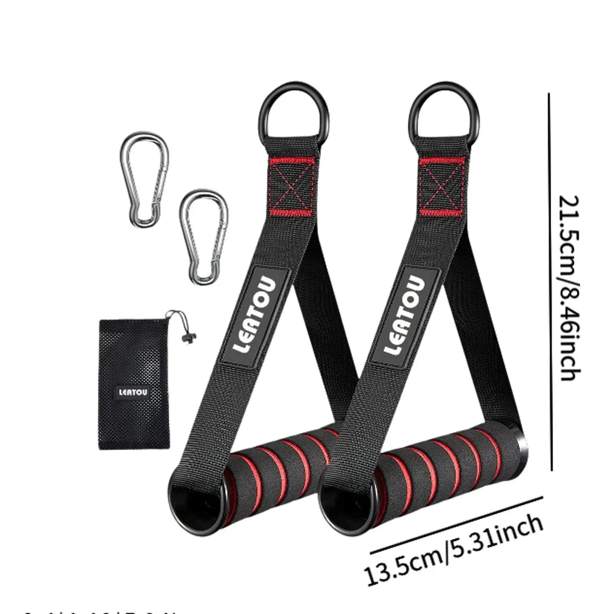 2x Heavy Duty Exercise Handles with Carabiners for - Essentials Gadget Love