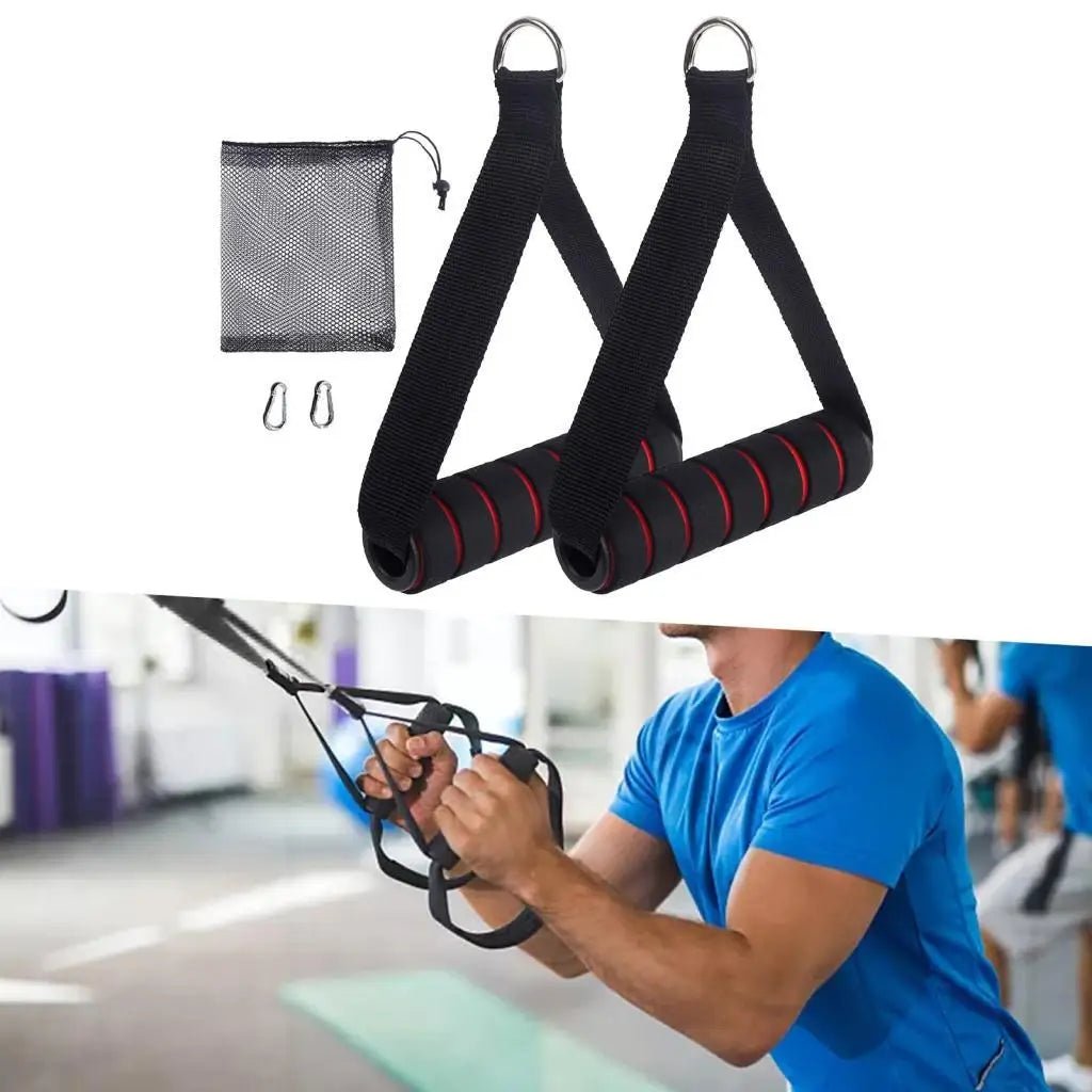 2x Heavy Duty Exercise Handles with Carabiners for - Essentials Gadget Love