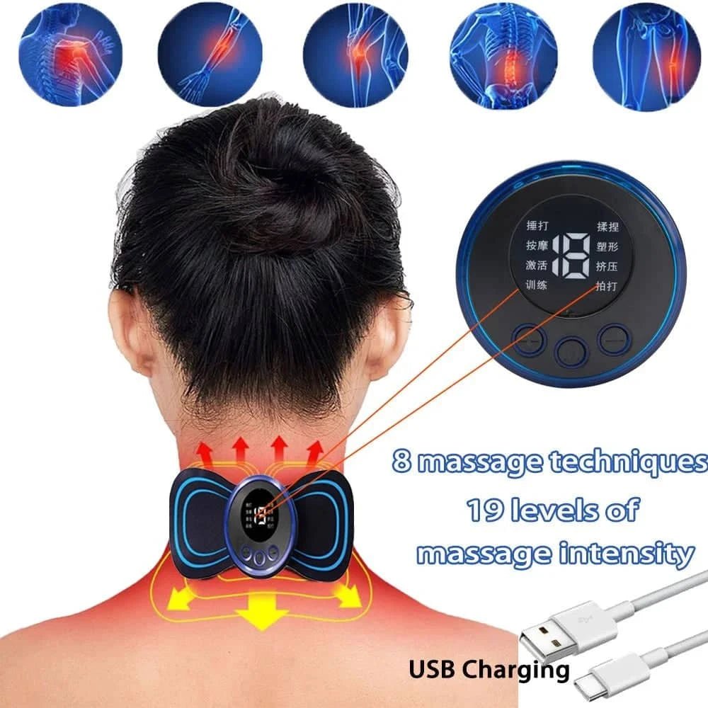 8 Modes 19 Gears Electric Pulse Neck & Body Massager - Essentials Gadget Love