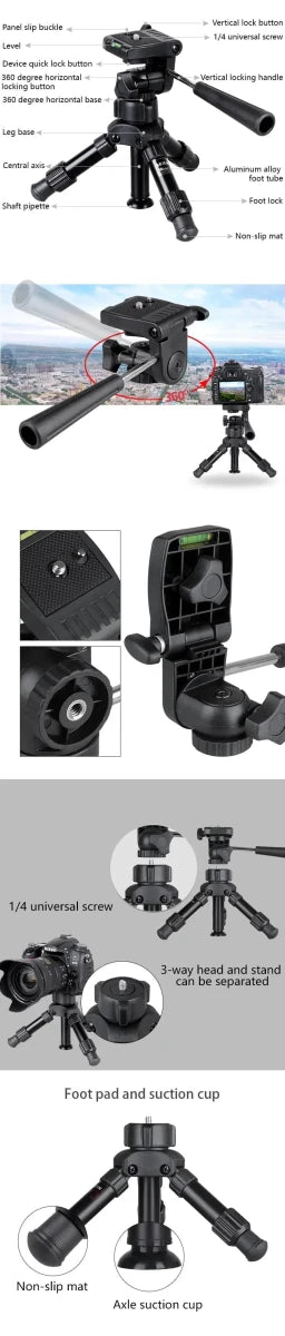 BEXIN Mini Tripod Phone Stand Flexible Folding Pocket - Essentials Gadget Love