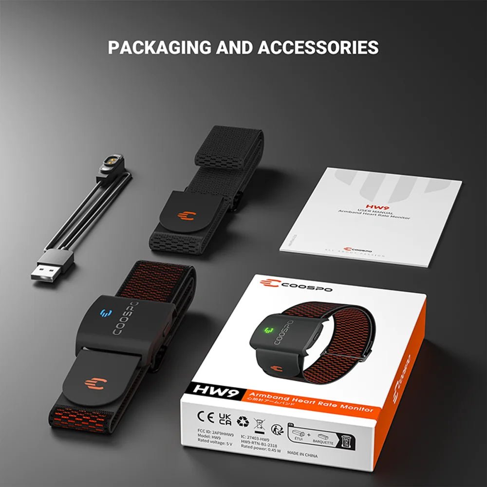 COOSPO HW9 Heart Rate Monitor Armband with HR Zones & - Essentials Gadget Love