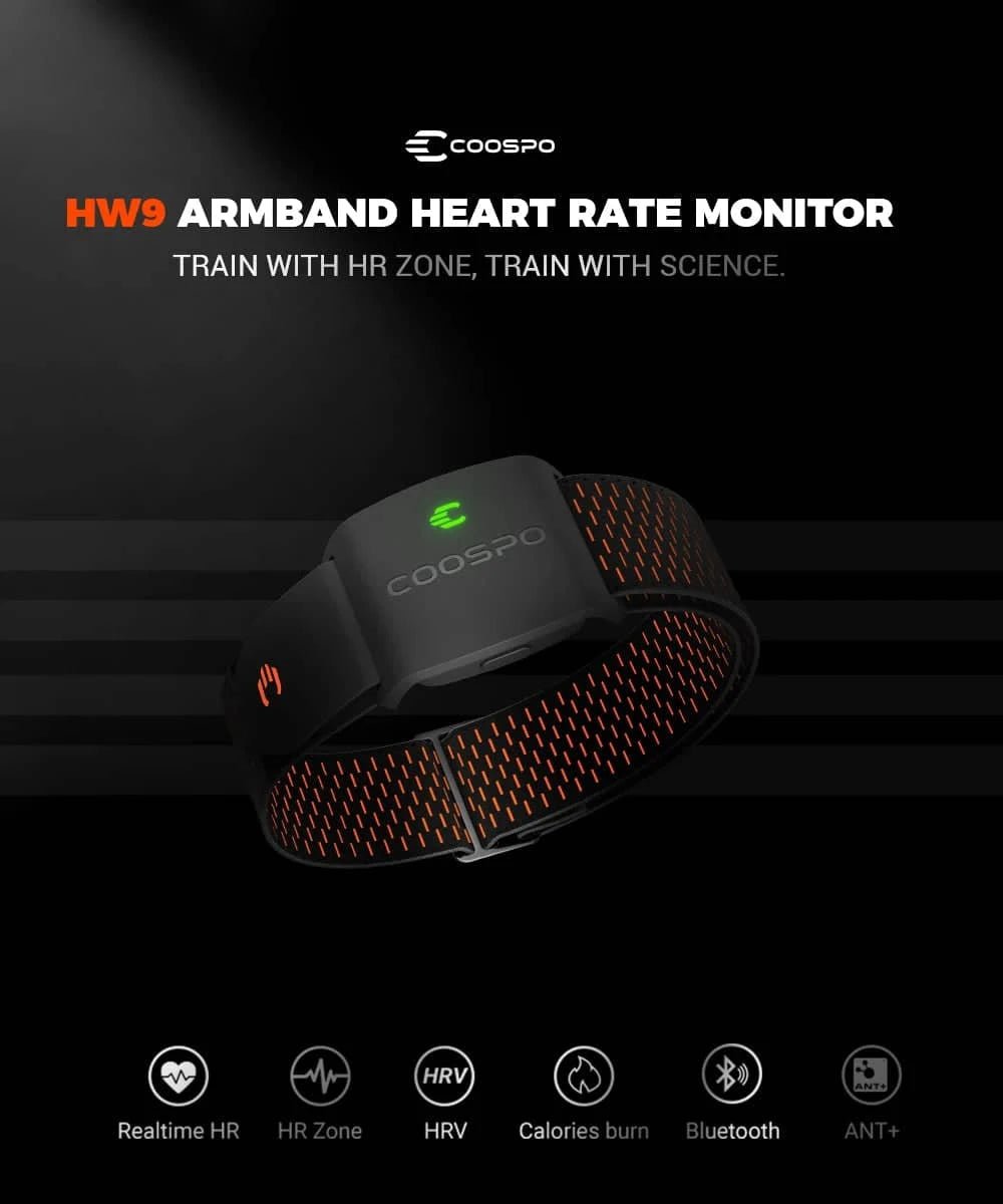 COOSPO HW9 Heart Rate Monitor Armband with HR Zones & - Essentials Gadget Love