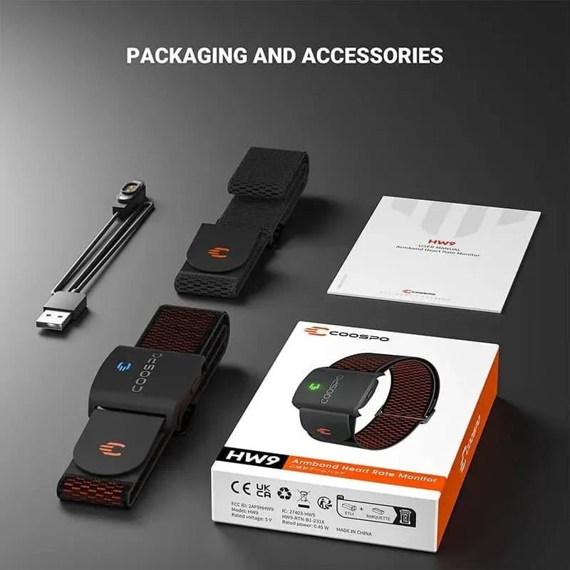 COOSPO HW9 Heart Rate Monitor Armband with HR Zones & - Essentials Gadget Love