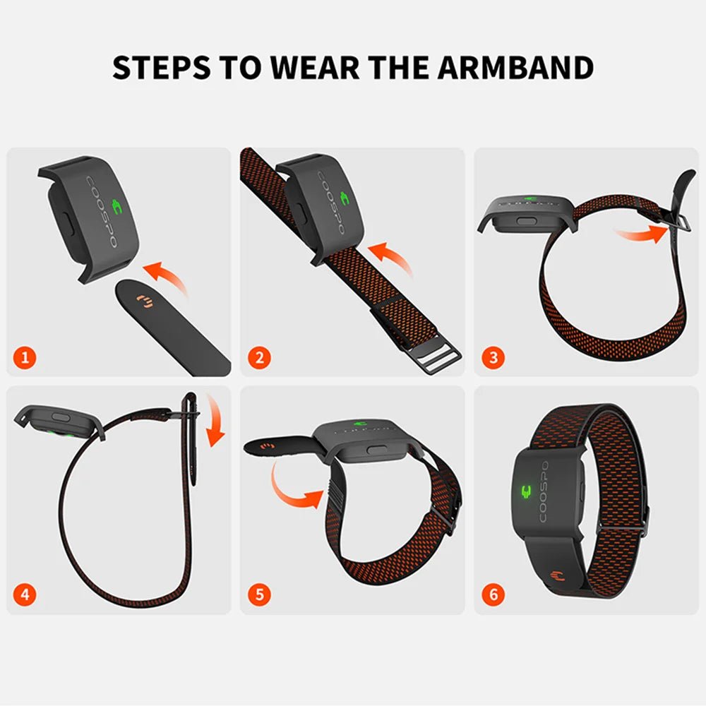 COOSPO HW9 Heart Rate Monitor Armband with HR Zones & - Essentials Gadget Love