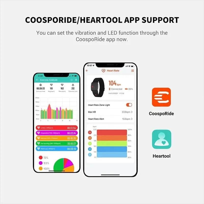 COOSPO HW9 Heart Rate Monitor Armband with HR Zones & - Essentials Gadget Love