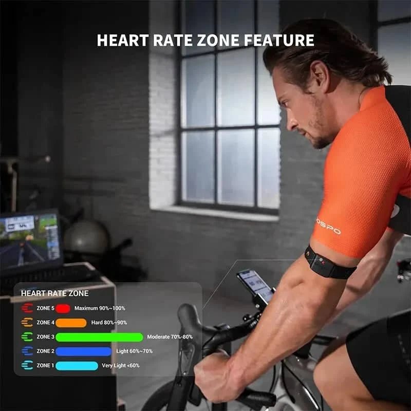 COOSPO HW9 Heart Rate Monitor Armband with HR Zones & - Essentials Gadget Love