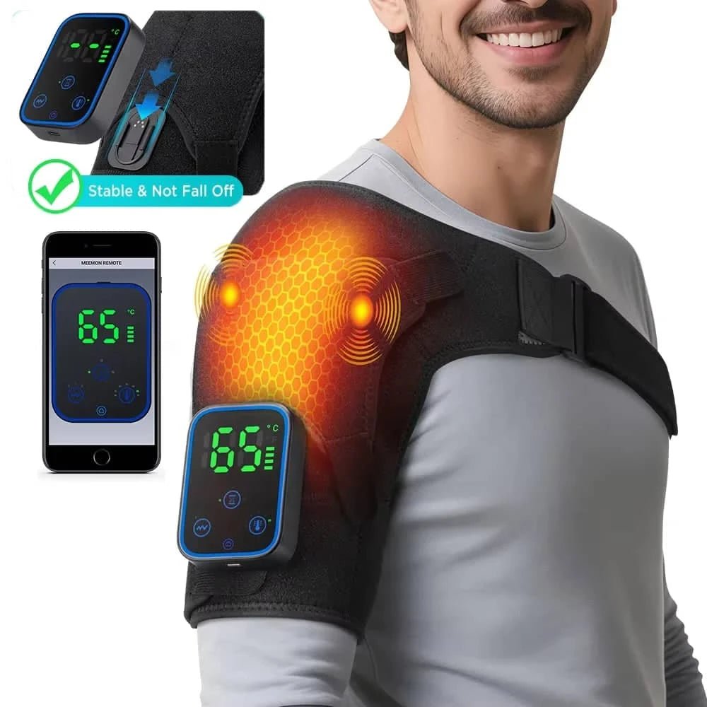 Cordless Magnetic Remote Shoulder Massager with Heating - Essentials Gadget Love