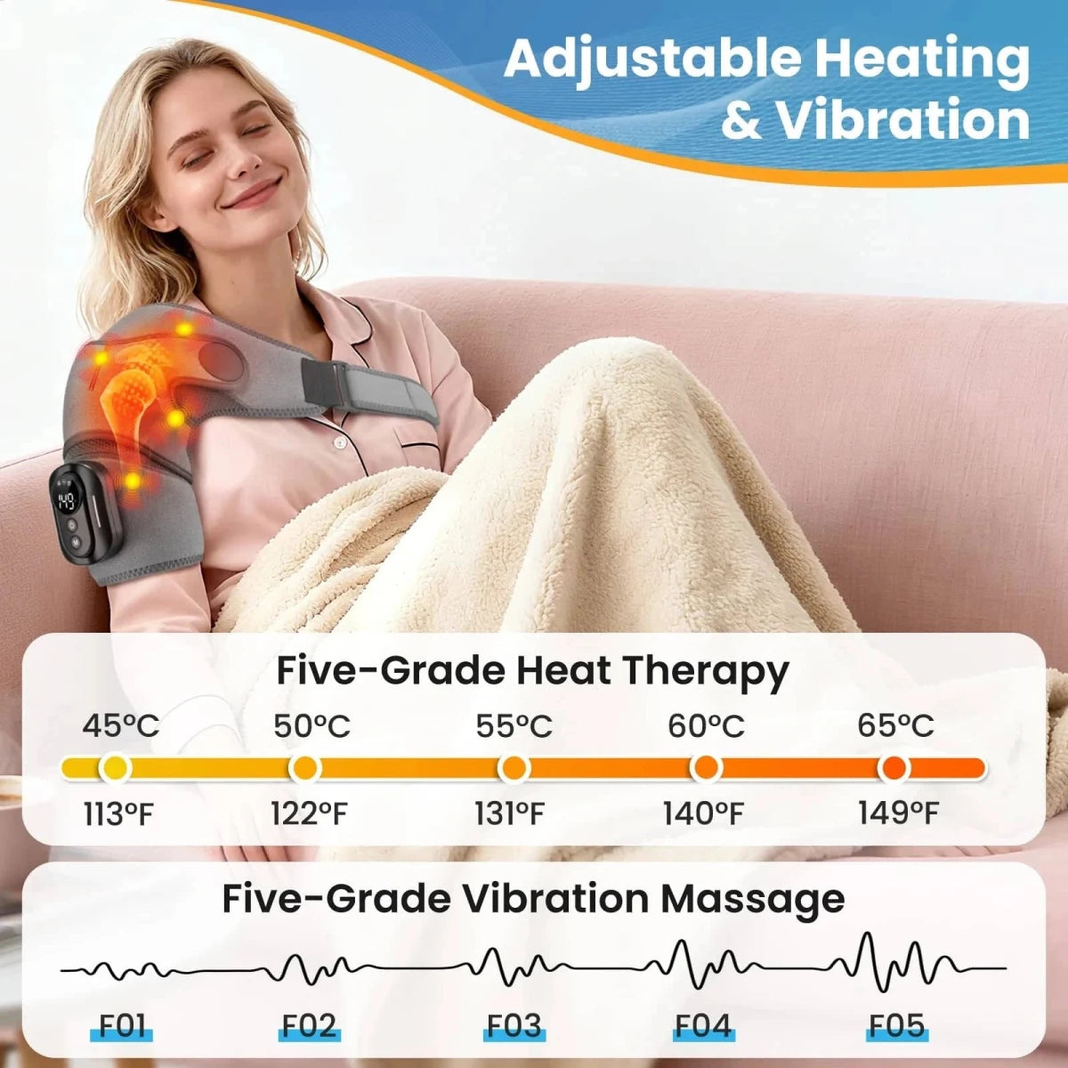 Cordless Magnetic Remote Shoulder Massager with Heating - Essentials Gadget Love