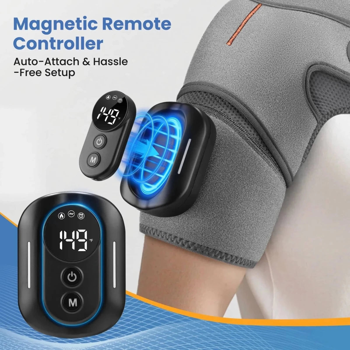 Cordless Magnetic Remote Shoulder Massager with Heating - Essentials Gadget Love