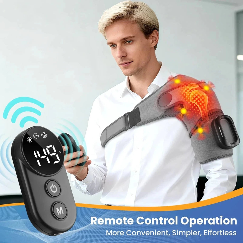 Cordless Magnetic Remote Shoulder Massager with Heating - Essentials Gadget Love