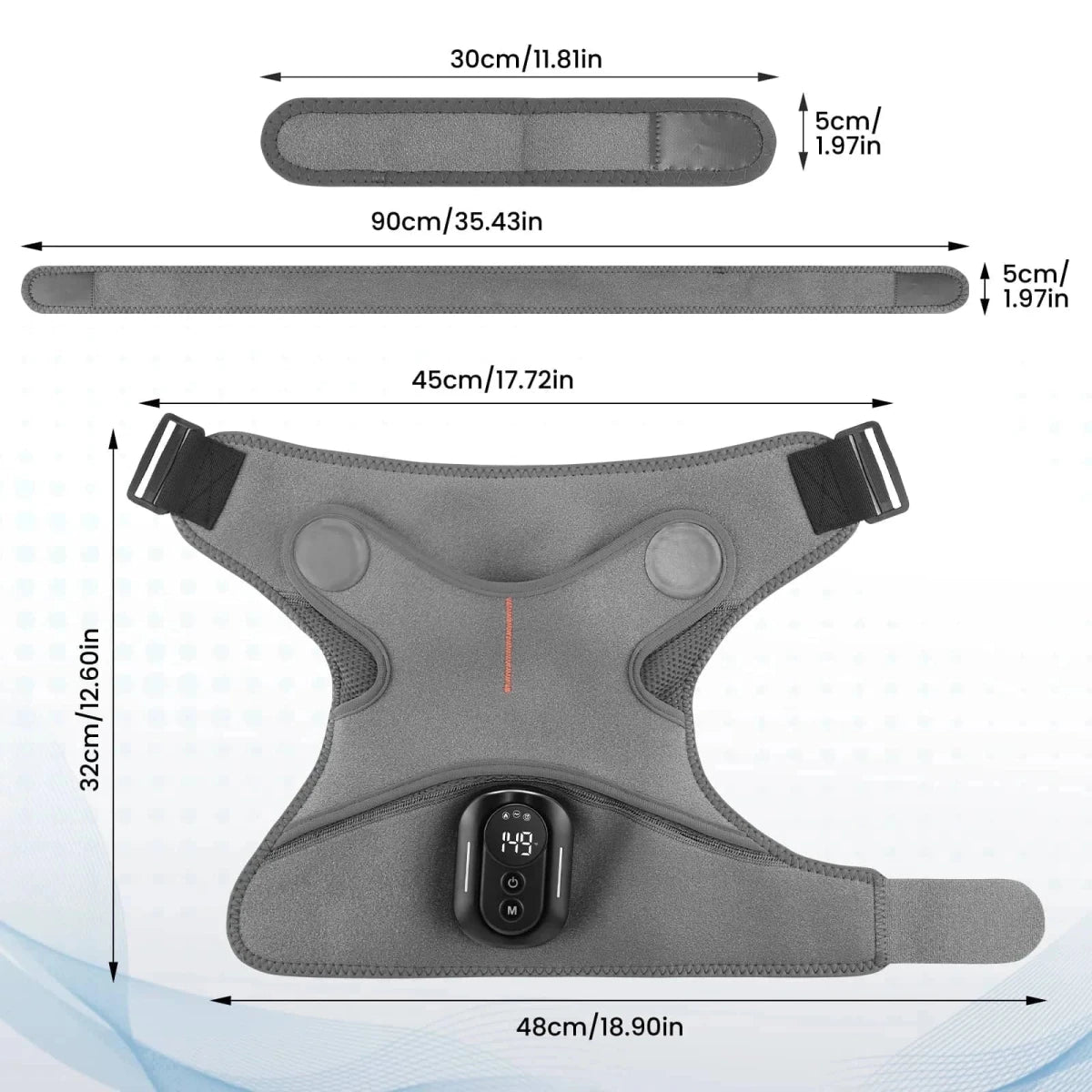 Cordless Magnetic Remote Shoulder Massager with Heating - Essentials Gadget Love