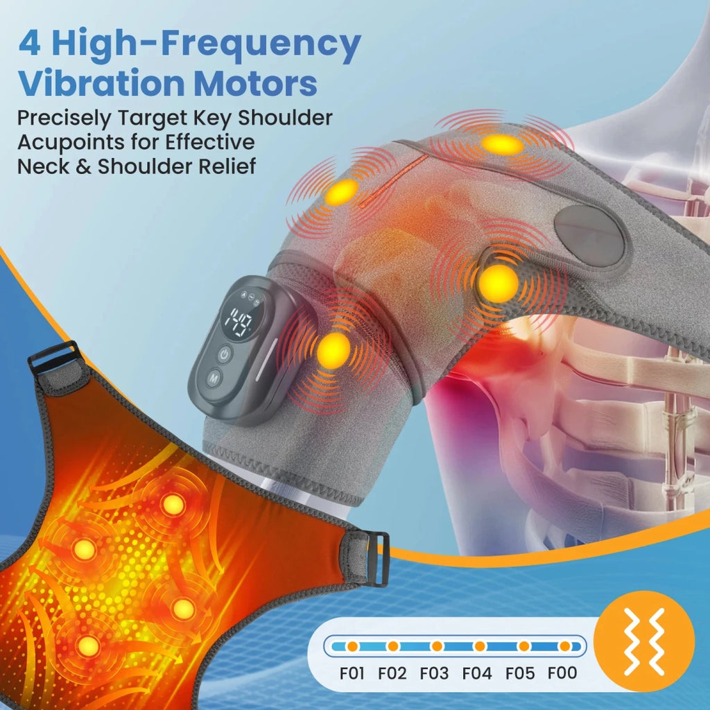 Cordless Magnetic Remote Shoulder Massager with Heating - Essentials Gadget Love