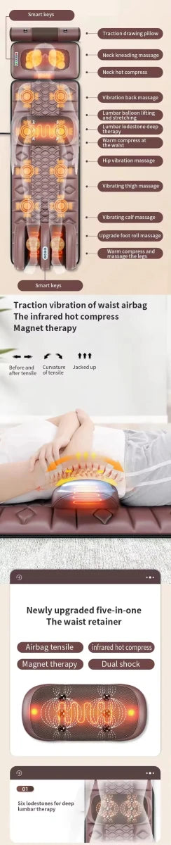 Electric Full Body Massage Mattress with Heating & - Essentials Gadget Love