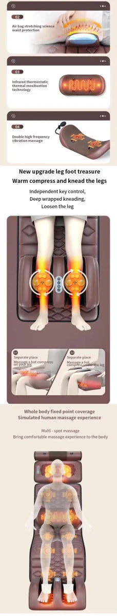 Electric Full Body Massage Mattress with Heating & - Essentials Gadget Love