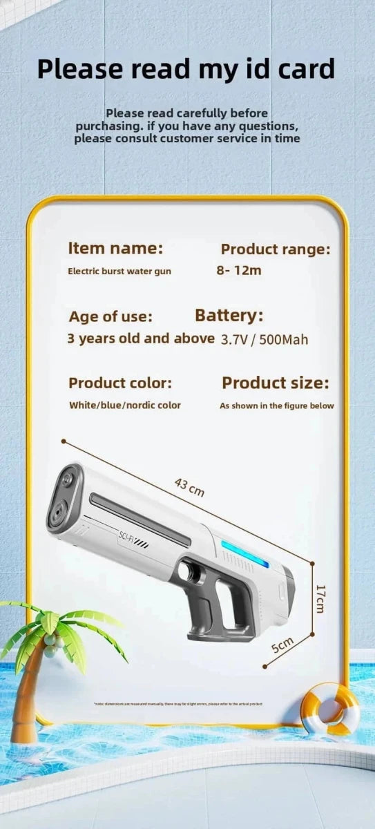 Electric Water Gun Toy for Adults & Kids | Automatic - Essentials Gadget Love