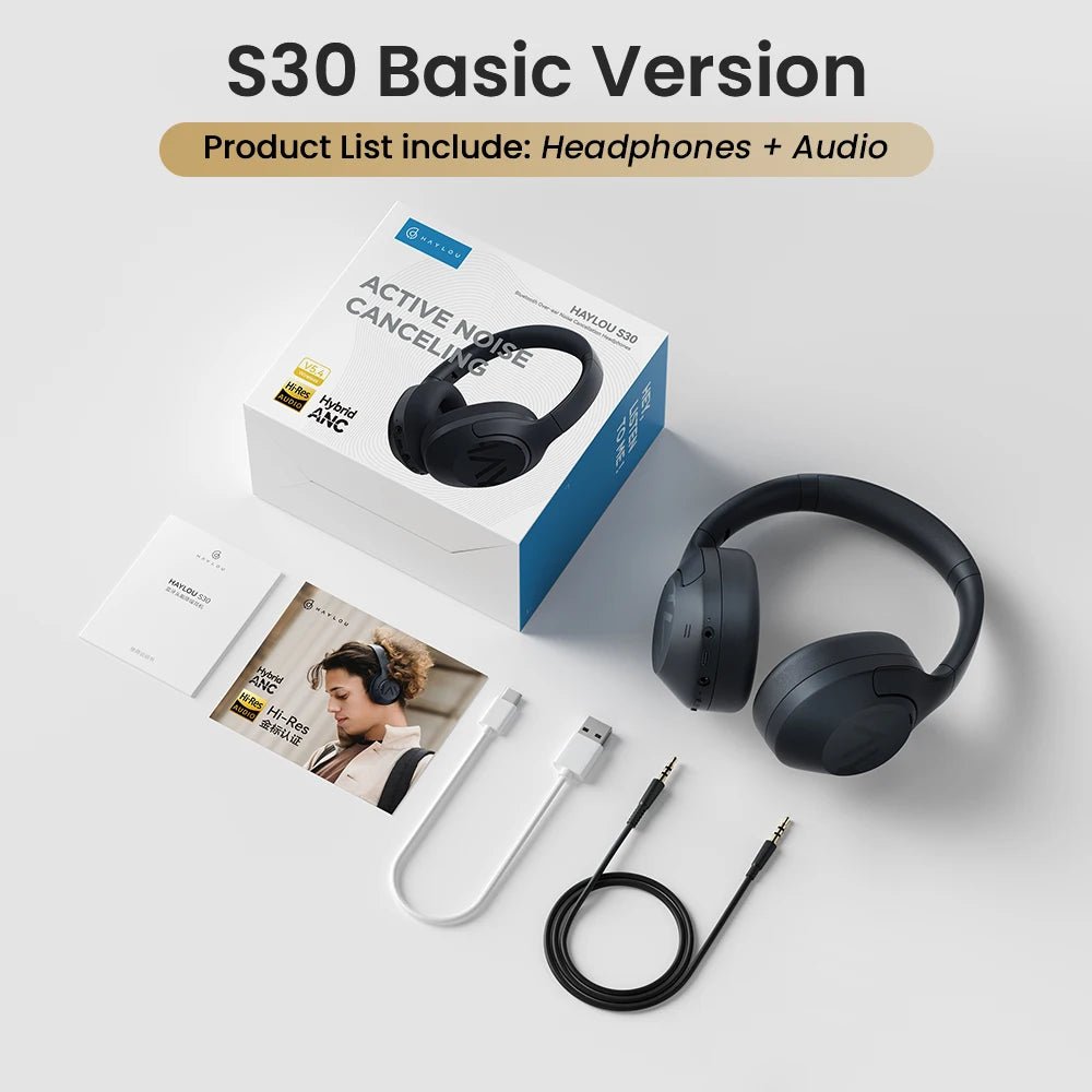 HAYLOU S30 Wireless Bluetooth 5.4 ANC Headphones with - Essentials Gadget Love