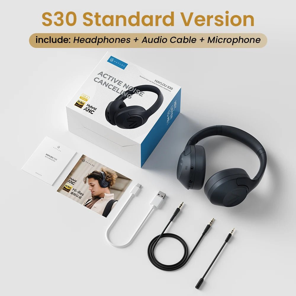 HAYLOU S30 Wireless Bluetooth 5.4 ANC Headphones with - Essentials Gadget Love