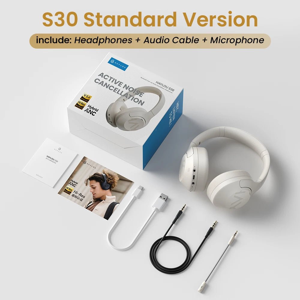 HAYLOU S30 Wireless Bluetooth 5.4 ANC Headphones with - Essentials Gadget Love