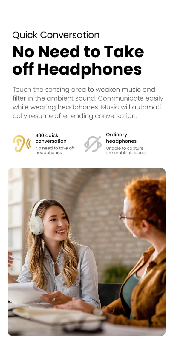 HAYLOU S30 Wireless Bluetooth 5.4 ANC Headphones with - Essentials Gadget Love