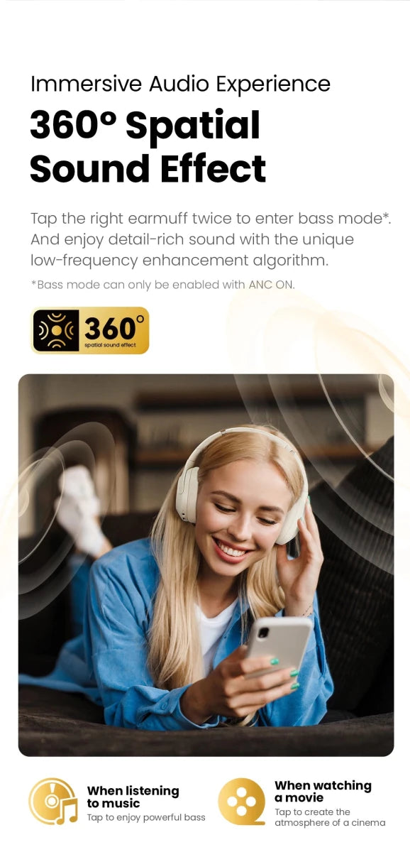 HAYLOU S30 Wireless Bluetooth 5.4 ANC Headphones with - Essentials Gadget Love