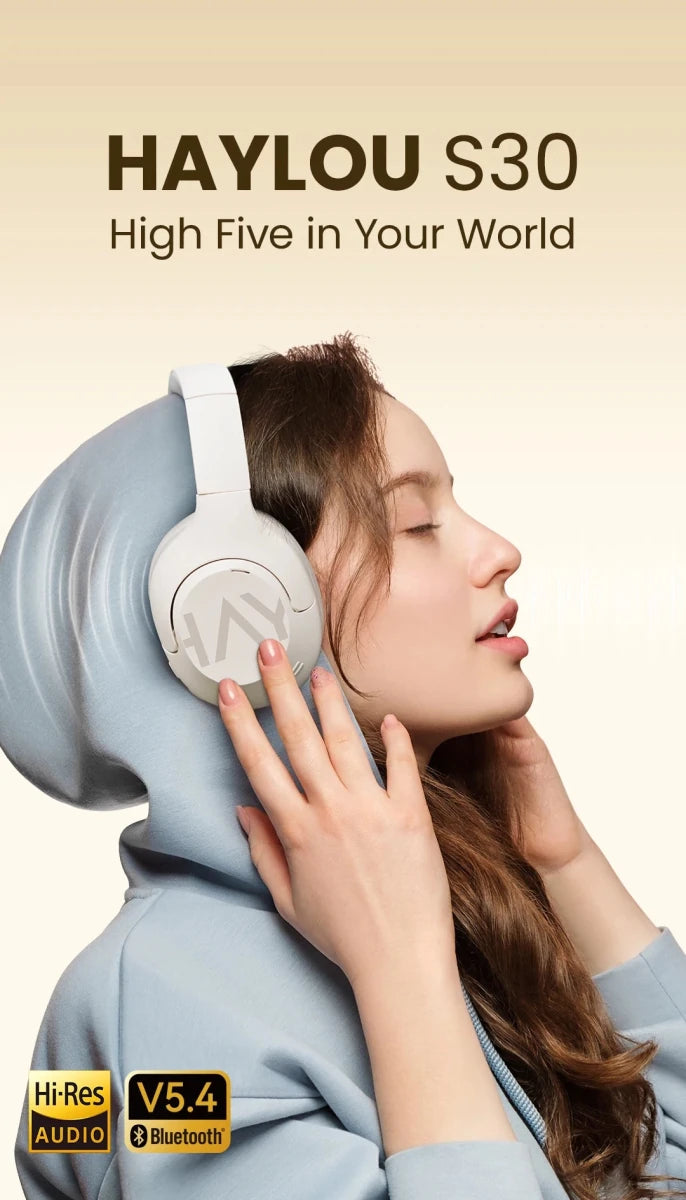 HAYLOU S30 Wireless Bluetooth 5.4 ANC Headphones with - Essentials Gadget Love