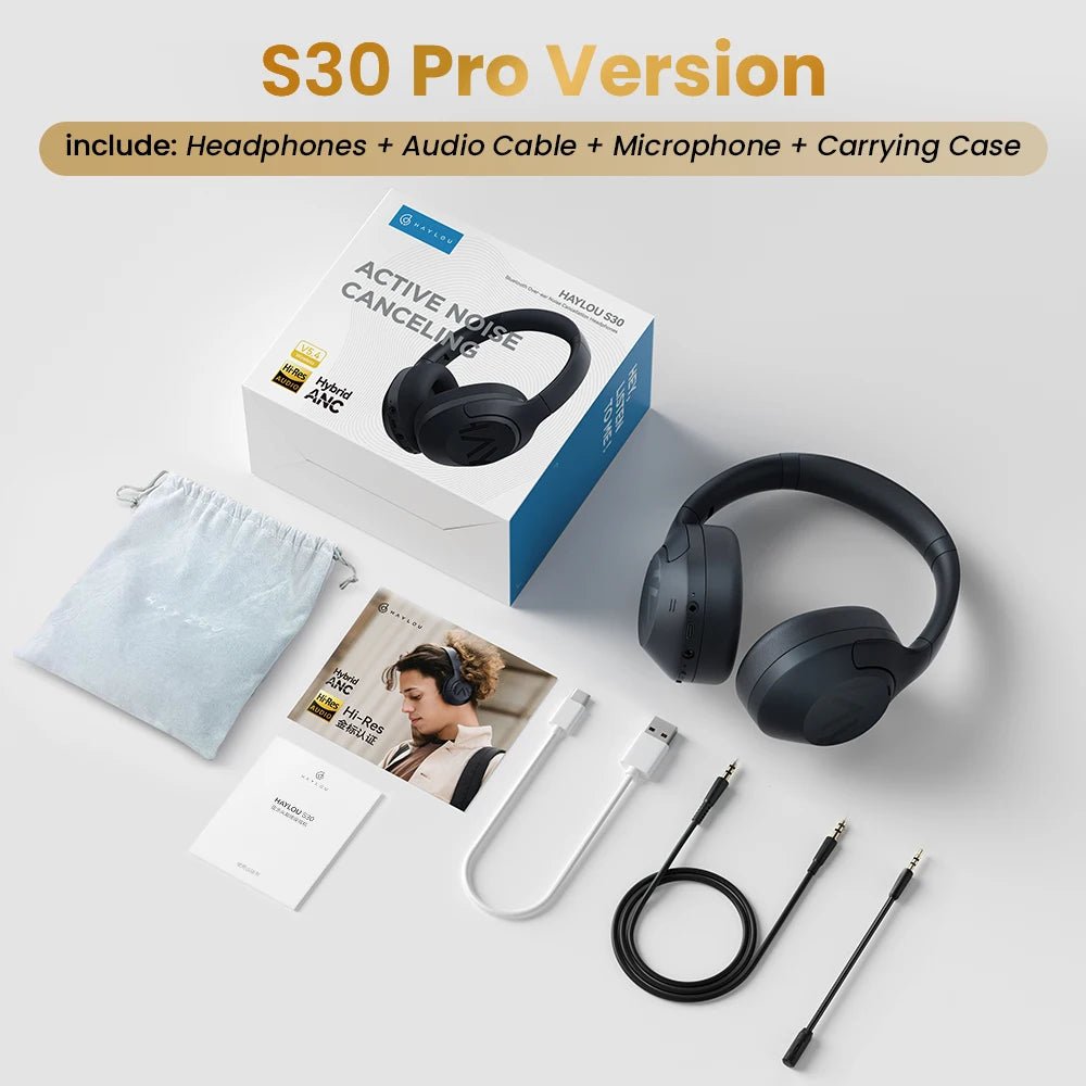 HAYLOU S30 Wireless Bluetooth 5.4 ANC Headphones with - Essentials Gadget Love