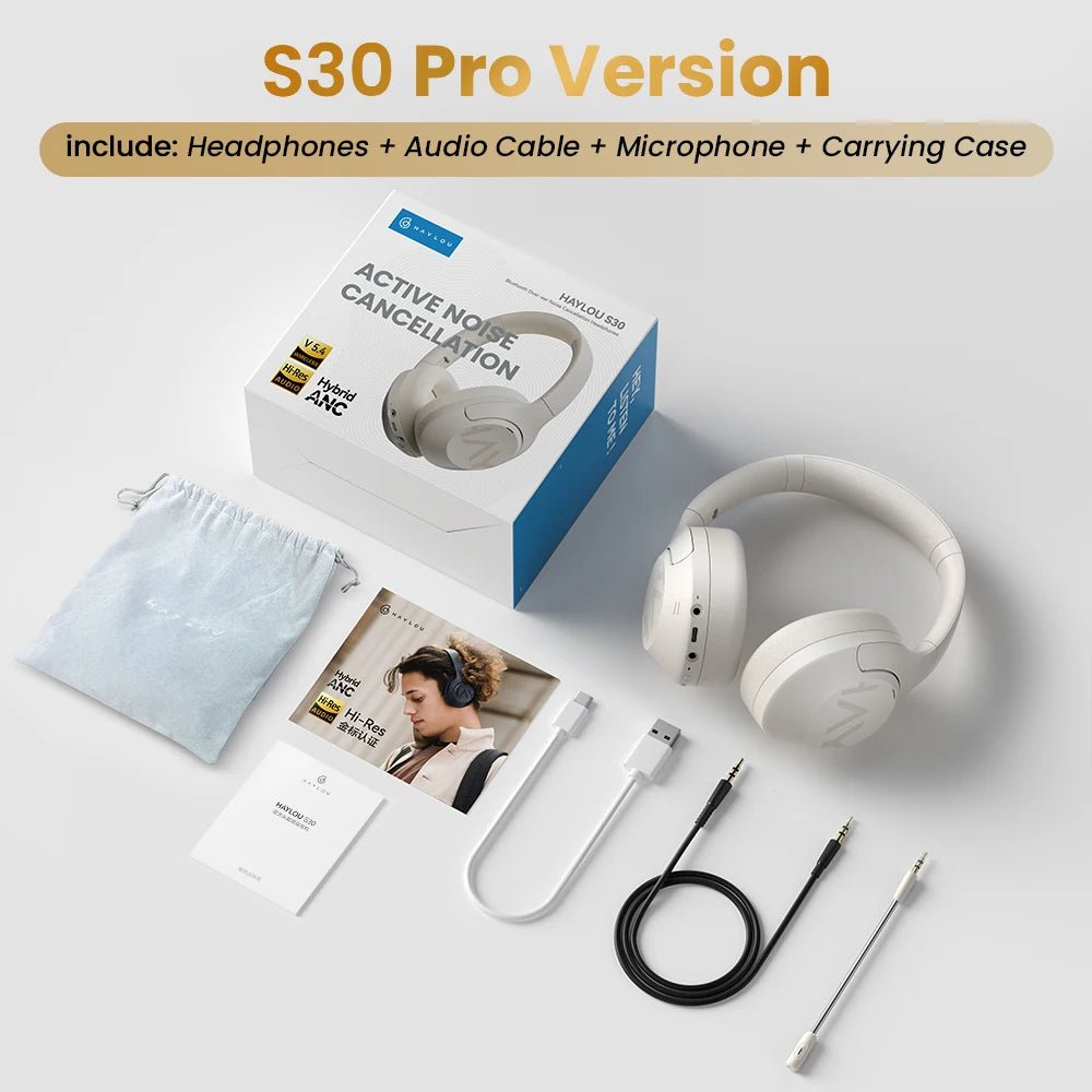 HAYLOU S30 Wireless Bluetooth 5.4 ANC Headphones with - Essentials Gadget Love