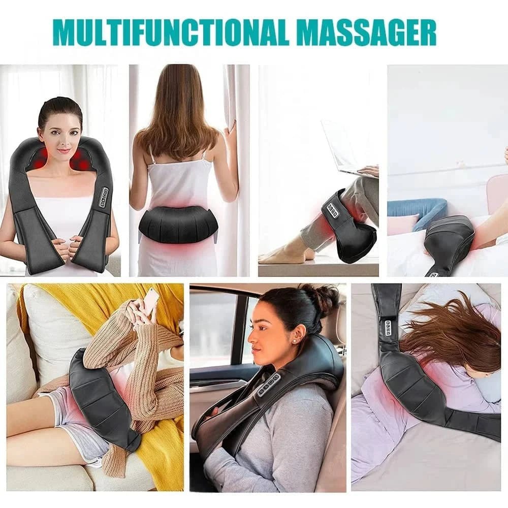 Heated Shiatsu Neck & Shoulder Massager with Deep - Essentials Gadget Love