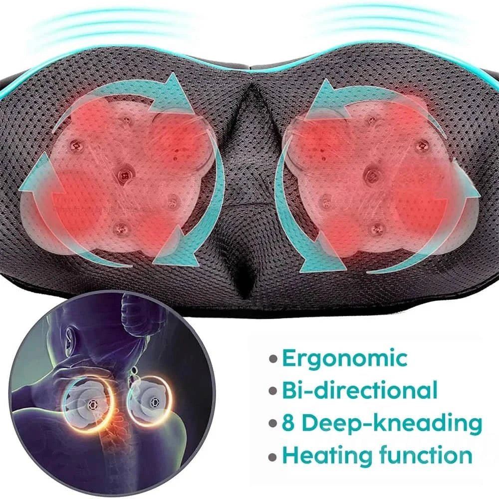 Heated Shiatsu Neck & Shoulder Massager with Deep - Essentials Gadget Love
