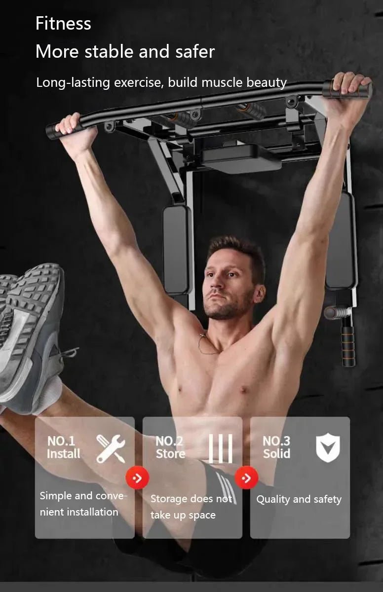 Home Gym Wall-Mounted Pull-Up Bar for Indoor Fitness - Essentials Gadget Love