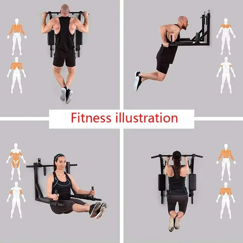 Home Gym Wall-Mounted Pull-Up Bar for Indoor Fitness - Essentials Gadget Love