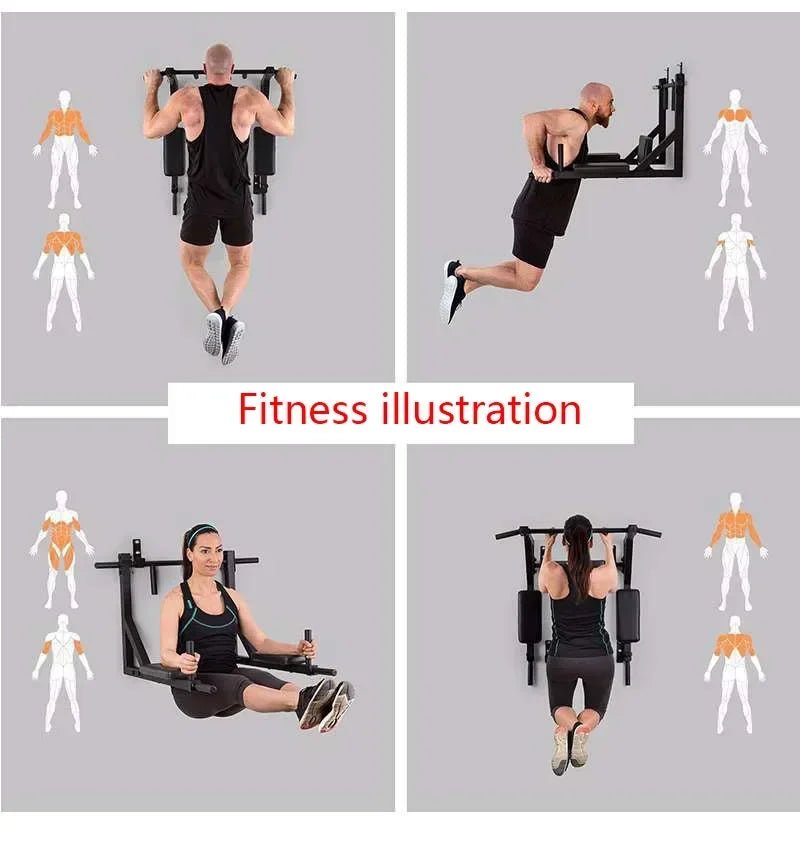 Home Gym Wall-Mounted Pull-Up Bar for Indoor Fitness - Essentials Gadget Love