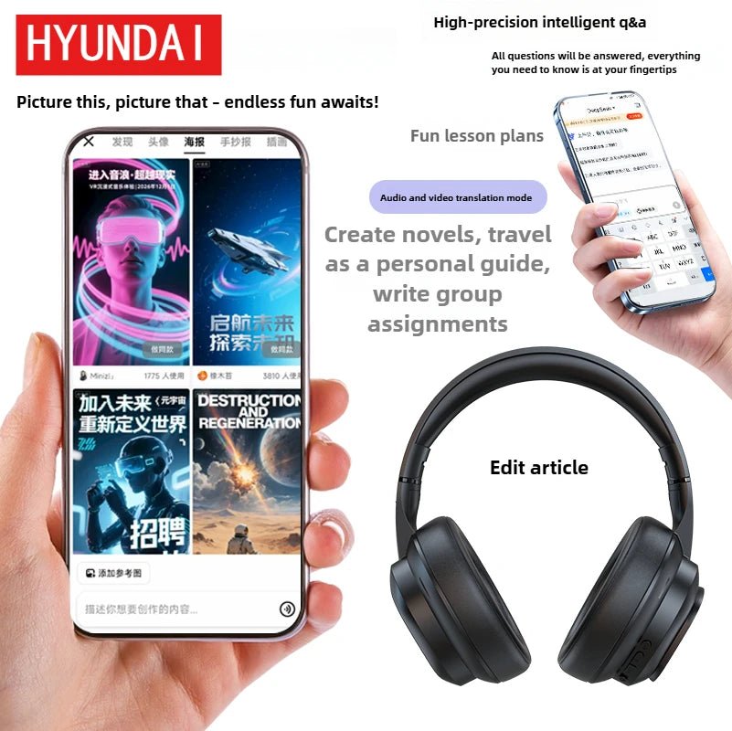 HYUNDAI X1PRO Bluetooth 6.0 Wireless Headphones with - Essentials Gadget Love