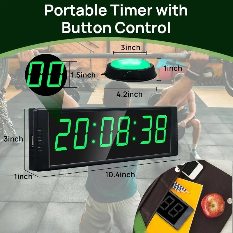 Large Digital Gym Timer Clock with Stopwatch & - Essentials Gadget Love