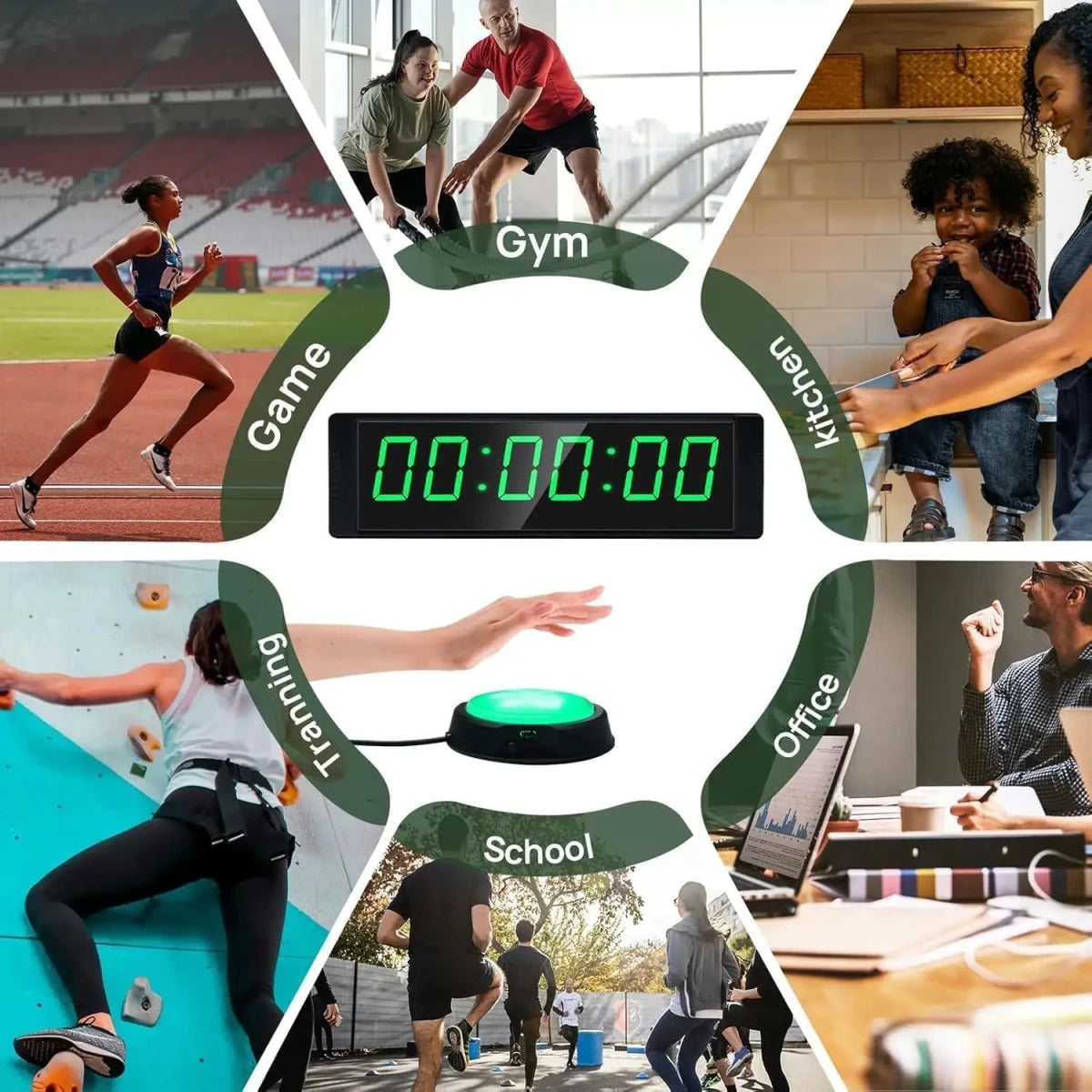 Large Digital Gym Timer Clock with Stopwatch & - Essentials Gadget Love
