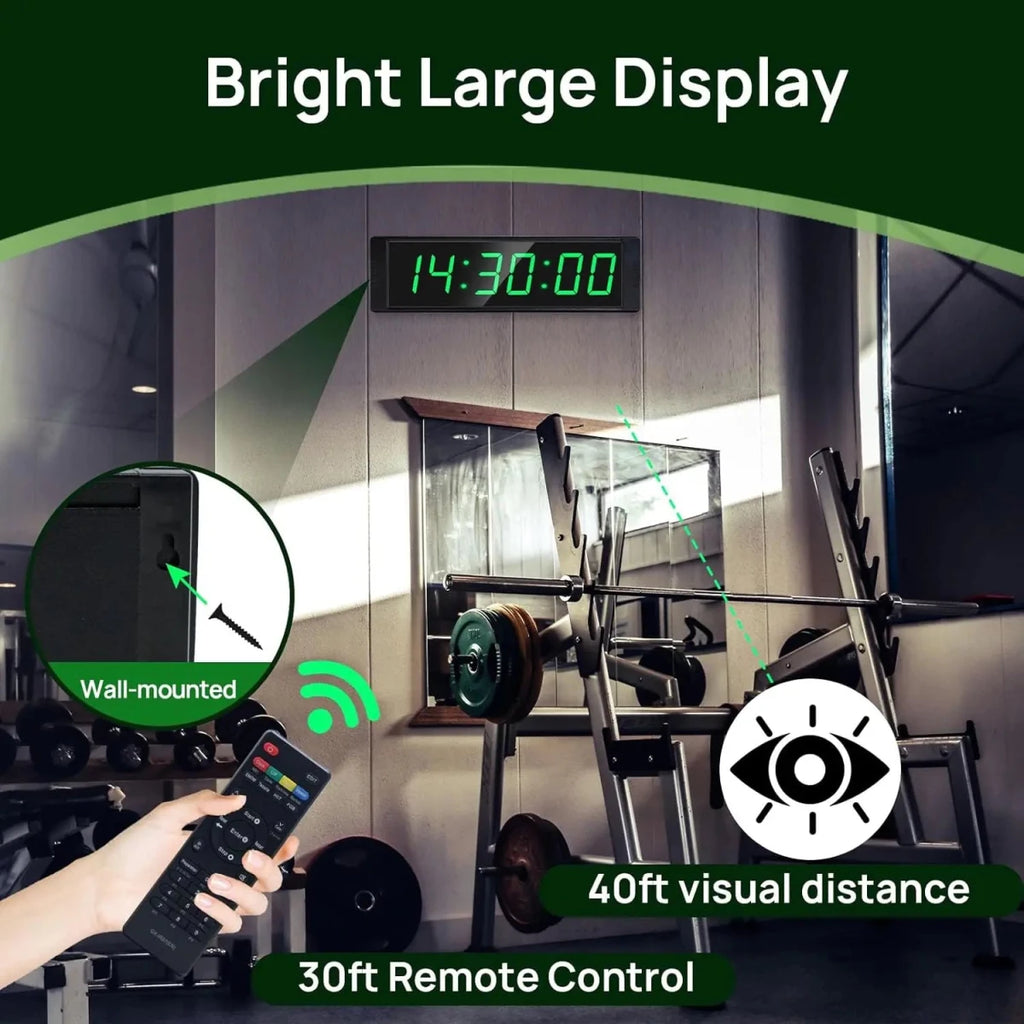 Large Digital Gym Timer Clock with Stopwatch & - Essentials Gadget Love