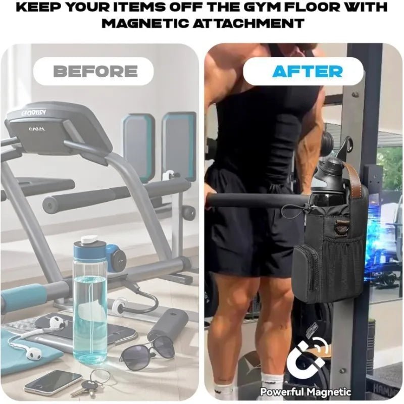 Magnetic Gym Crossbody Bag with Water Bottle Holder & - Essentials Gadget Love