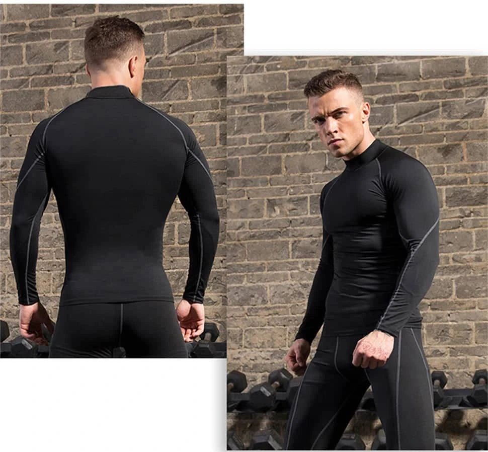Men's Quick Dry Compression Long Sleeve Gym T-Shirt - Essentials Gadget Love