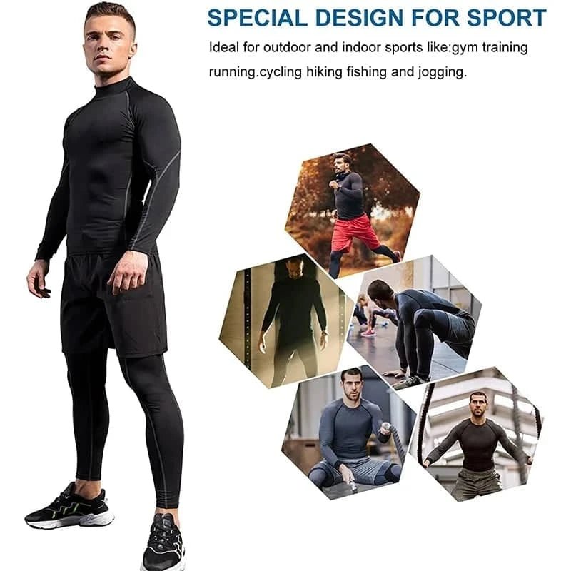 Men's Quick Dry Compression Long Sleeve Gym T-Shirt - Essentials Gadget Love
