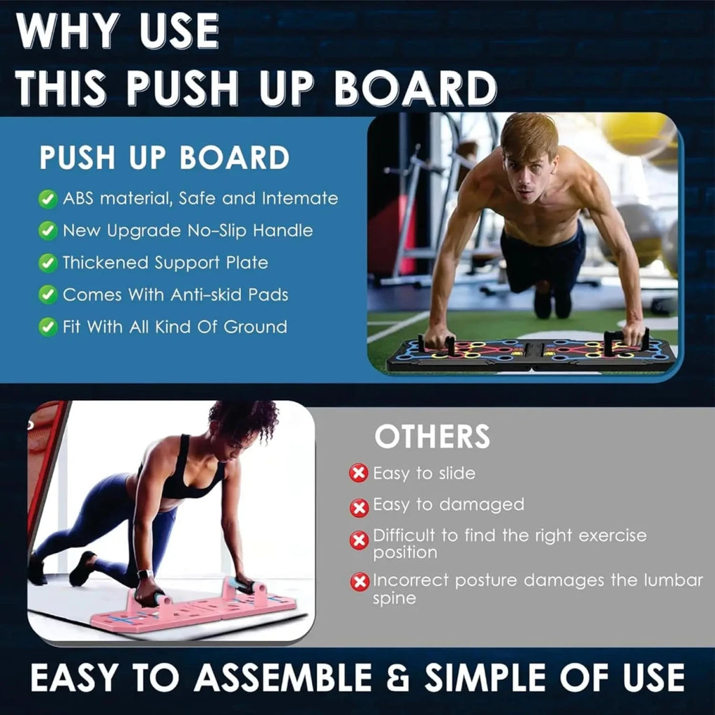 Portable Foldable Push Up Board Multifunction Workout - Essentials Gadget Love