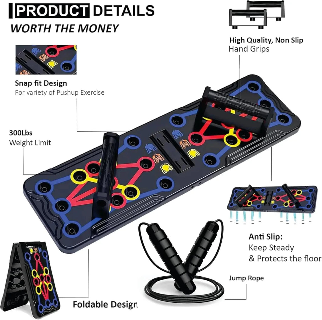Portable Foldable Push Up Board Multifunction Workout - Essentials Gadget Love