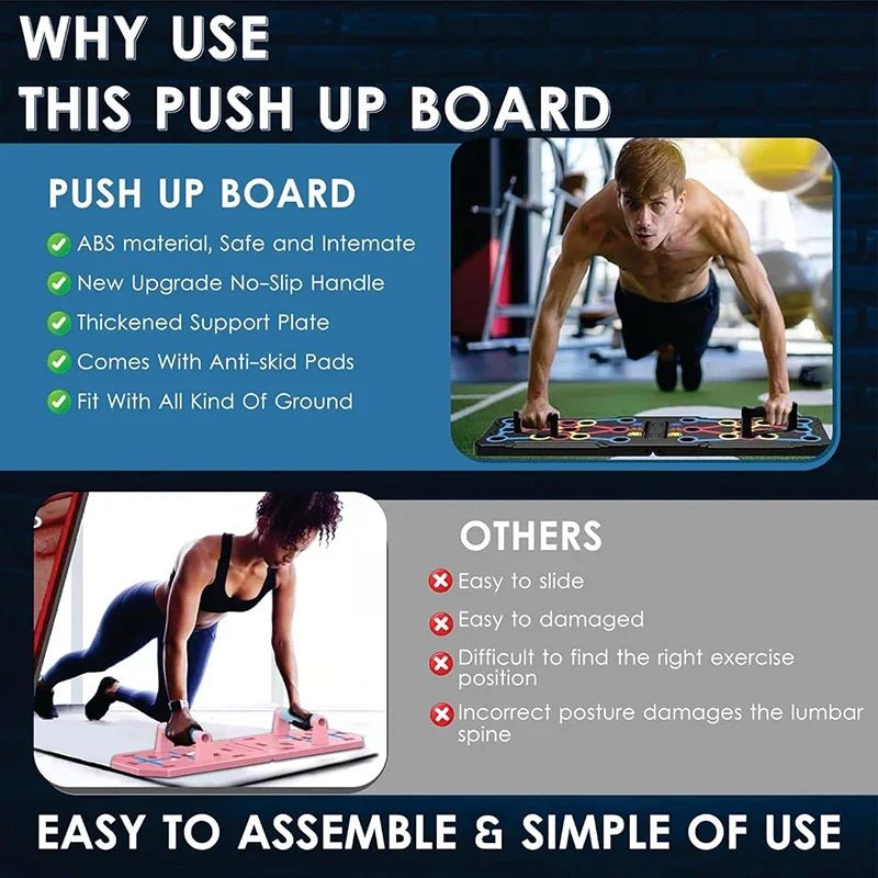 Portable Foldable Push Up Board Multifunction Workout - Essentials Gadget Love
