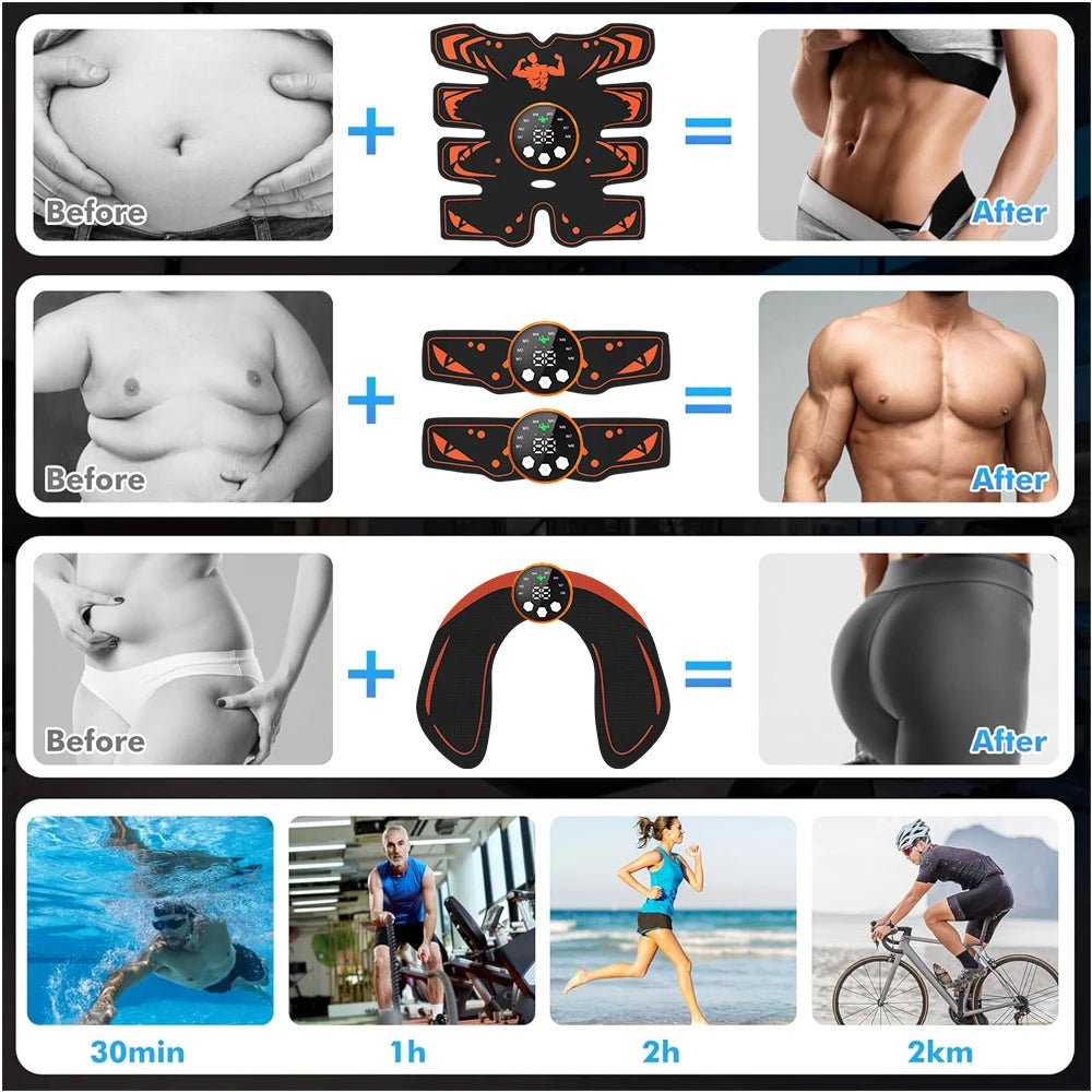 Rechargeable EMS Abdominal Trainer for Muscle Toning & - Essentials Gadget Love