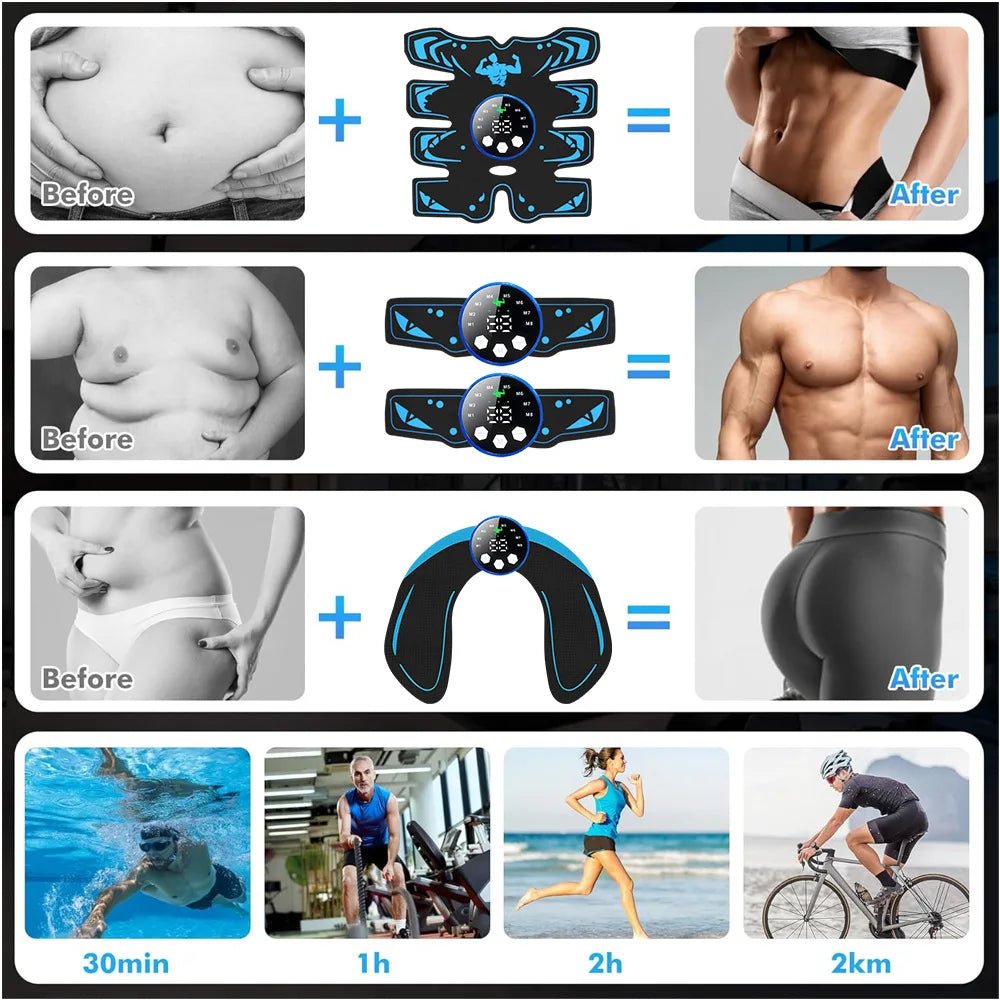 Rechargeable EMS Abdominal Trainer for Muscle Toning & - Essentials Gadget Love