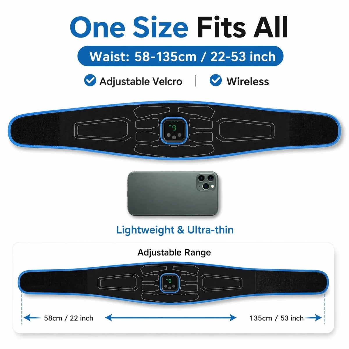 Smart EMS Abdominal Muscle Trainer Belt with 9 - Essentials Gadget Love