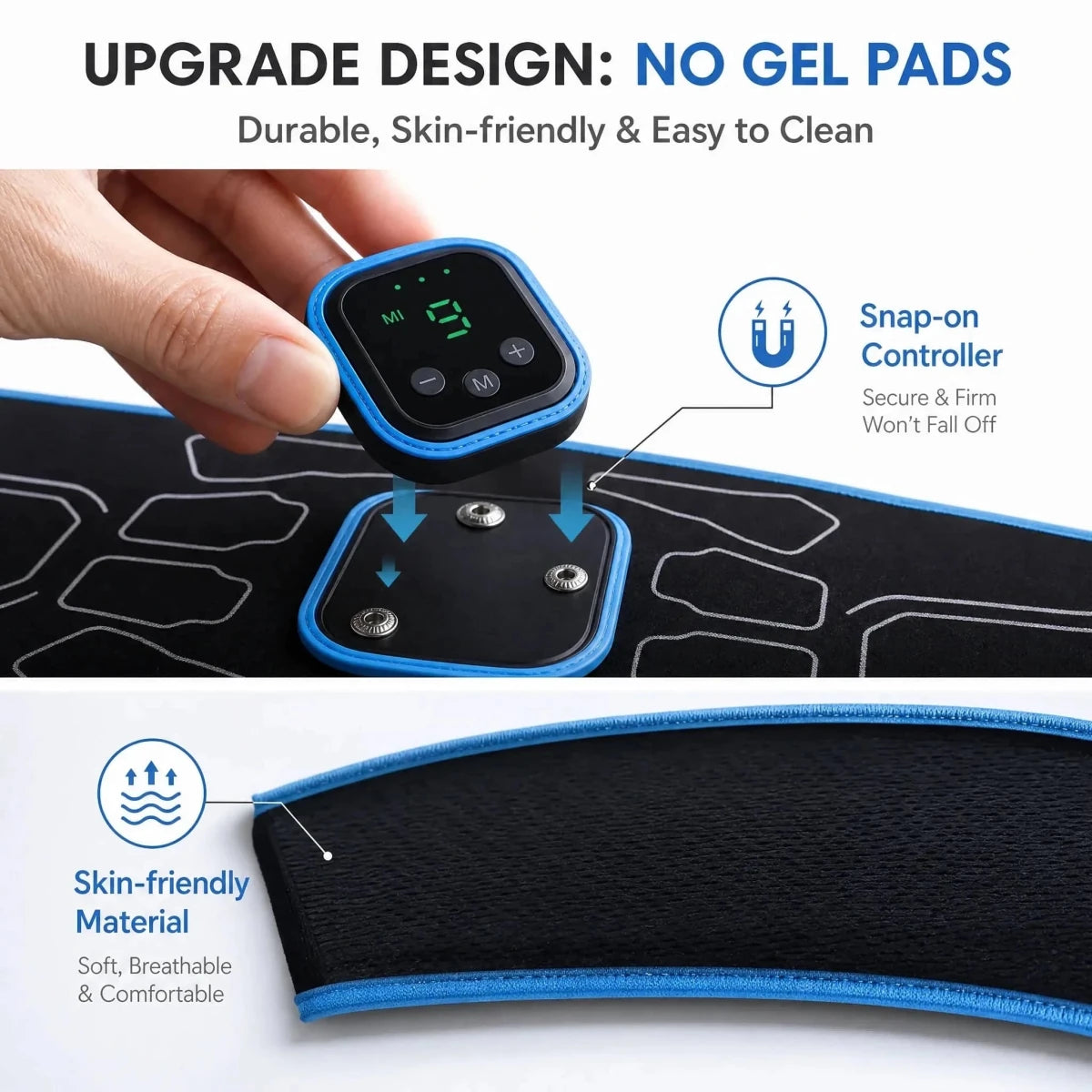 Smart EMS Abdominal Muscle Trainer Belt with 9 - Essentials Gadget Love